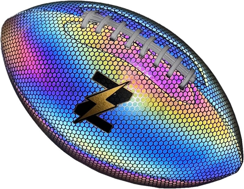 ZEESHINE HyperGlow Holographic Football – Ultra-Reflective Glow in Dark, Cool Sports Gift for Men & Women, Outdoor/Indoor Game - Image 3